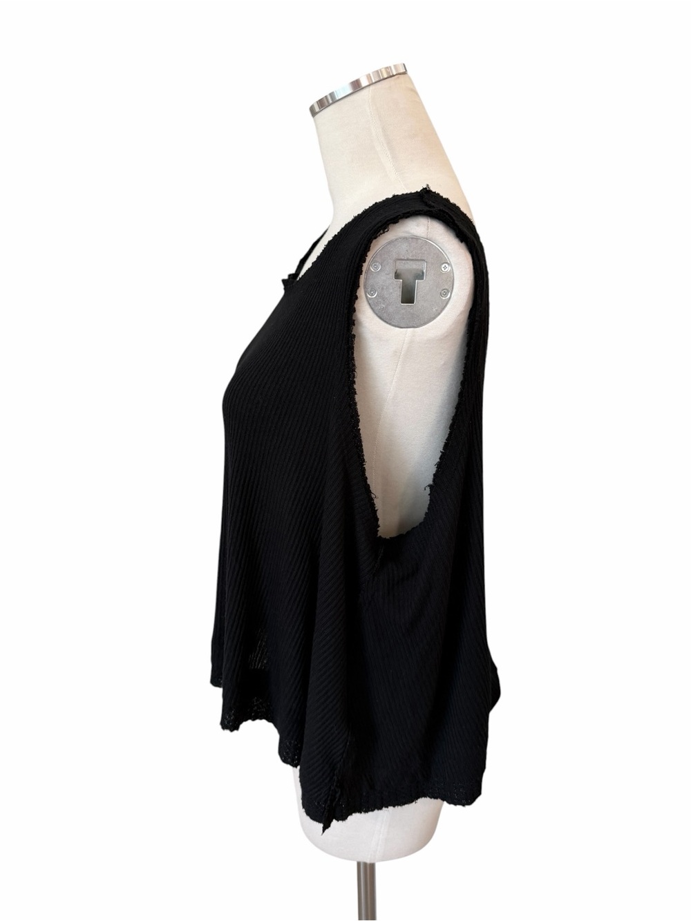 WE THE FREE Classic Black Women's Soft Ribbed Oversized Tank Top Sz S - Picture 4 of 8